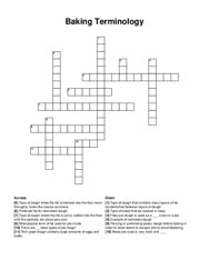 Baking Terminology crossword puzzle