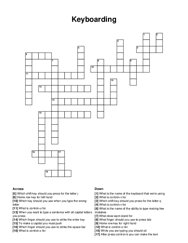 Keyboarding crossword puzzle