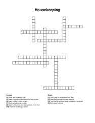 Housekeeping crossword puzzle