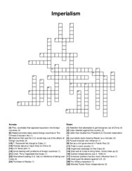Imperialism crossword puzzle
