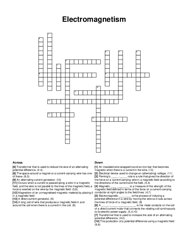 Electromagnetism crossword puzzle