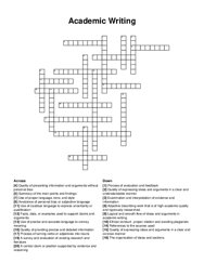 Academic Writing crossword puzzle