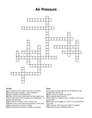 Air Pressure crossword puzzle