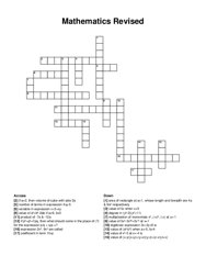 Mathematics Revised crossword puzzle
