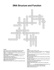 DNA Structure and Function crossword puzzle