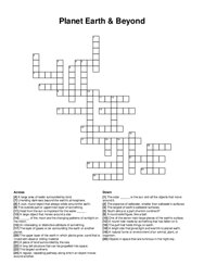 Planet Earth & Beyond crossword puzzle