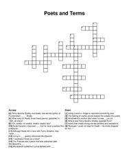 Poets and Terms crossword puzzle