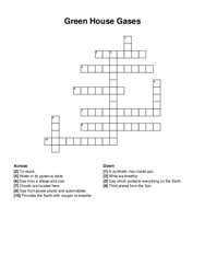 Green House Gases crossword puzzle