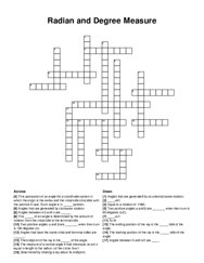 Radian and Degree Measure crossword puzzle