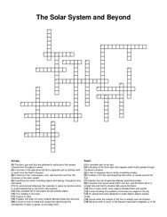 The Solar System and Beyond crossword puzzle