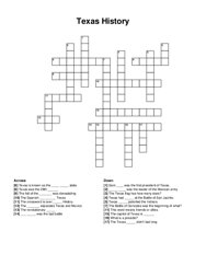 Texas History crossword puzzle