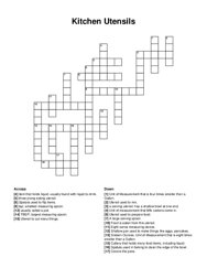 Kitchen Utensils crossword puzzle