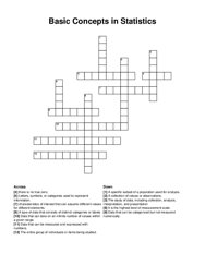 Basic Concepts in Statistics crossword puzzle