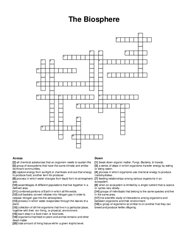 The Biosphere crossword puzzle