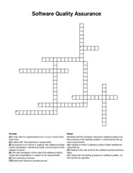 Software Quality Assurance crossword puzzle