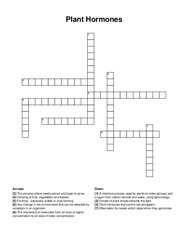 Plant Hormones crossword puzzle