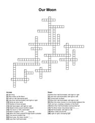 Our Moon crossword puzzle