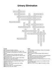 Urinary Elimination crossword puzzle