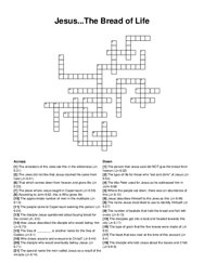 Jesus...The Bread of Life crossword puzzle