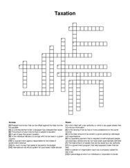 Taxation crossword puzzle