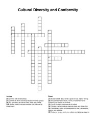 Cultural Diversity and Conformity crossword puzzle