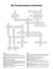 The Fundamentals of Chemistry crossword puzzle