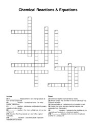 Chemical Reactions & Equations crossword puzzle