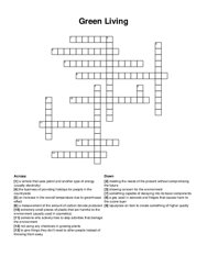 Green Living crossword puzzle