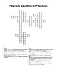Parachute Equipment & Procedures crossword puzzle