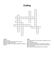 Coding crossword puzzle