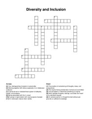 Diversity and Inclusion crossword puzzle
