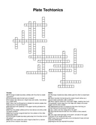 Plate Techtonics crossword puzzle