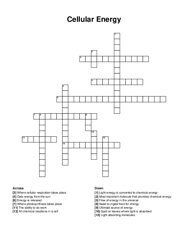 Cellular Energy crossword puzzle
