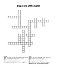 Structure of the Earth crossword puzzle