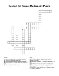 Beyond the Frame: Modern Art Puzzle crossword puzzle