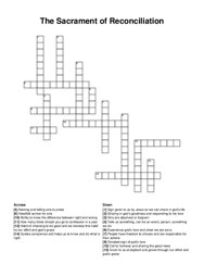 The Sacrament of Reconciliation crossword puzzle