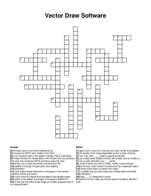 Vector Draw Software Crossword Puzzle