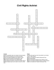 Civil Rights Activist crossword puzzle