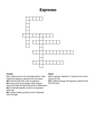 Espresso crossword puzzle