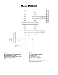 Music Matters! crossword puzzle