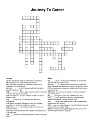 Journey To Career crossword puzzle