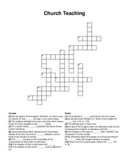 Church Teaching crossword puzzle
