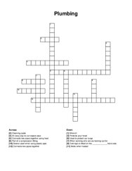 Plumbing crossword puzzle