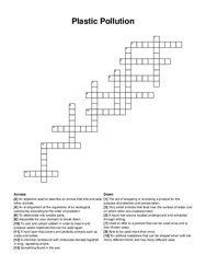 Plastic Pollution crossword puzzle