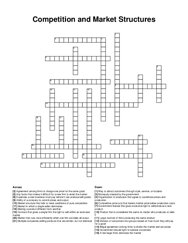 Competition and Market Structures crossword puzzle