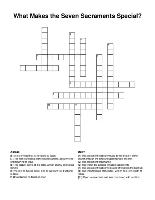 Christian Worship and Prayer Crossword Puzzle
