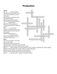 Production crossword puzzle