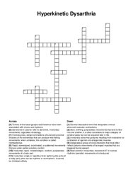 Hyperkinetic Dysarthria crossword puzzle