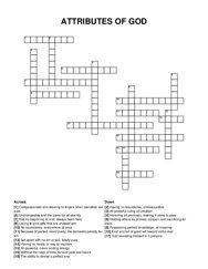 ATTRIBUTES OF GOD crossword puzzle