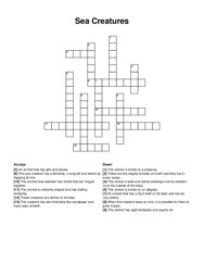 Sea Creatures crossword puzzle